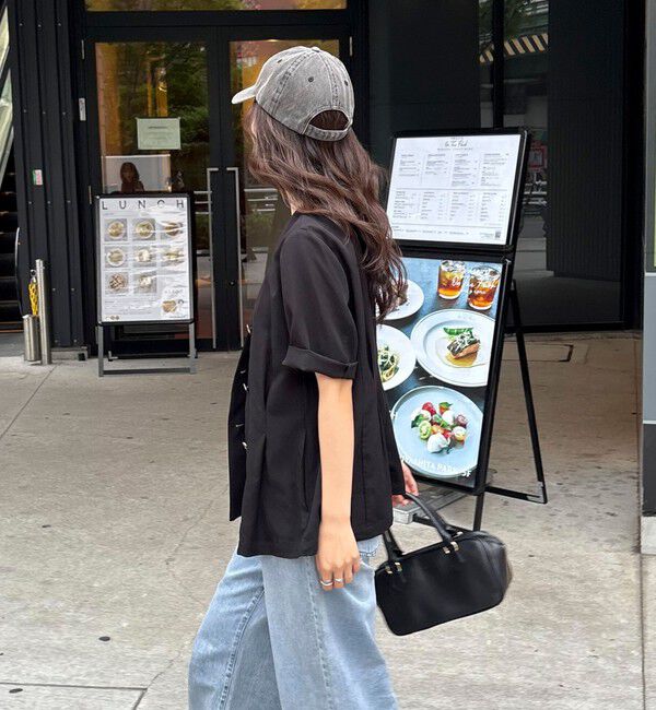 fredy emue「《セットアップ対応》レーヨン麻半袖ジャケット」|テーラードジャケット|