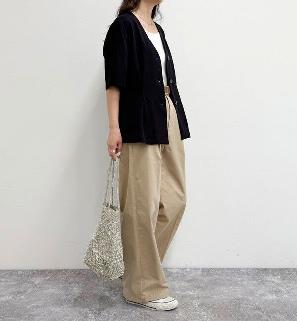 fredy emue「《セットアップ対応》レーヨン麻半袖ジャケット」|テーラードジャケット|