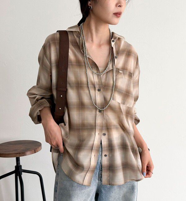 fredy emue「オンブレーチェック柄シャツ」|シャツ・ブラウス|