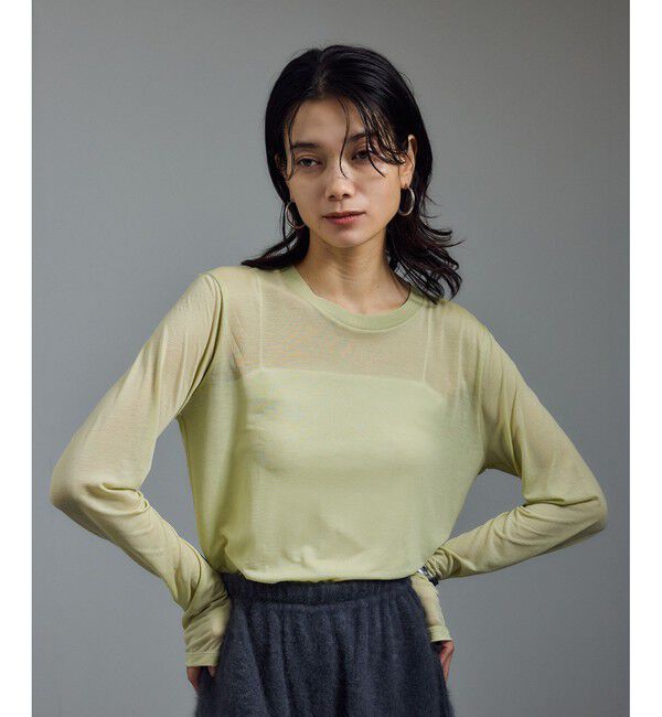SALON adam et rope'「【Baserange（ベースレンジ）】LONG SLEEVE TEE」|Tシャツ・カットソー|グリーンサブ(35)