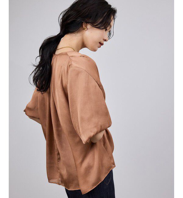 ROPE「楊柳スキッパーブラウス/イージーケア」|シャツ・ブラウス|