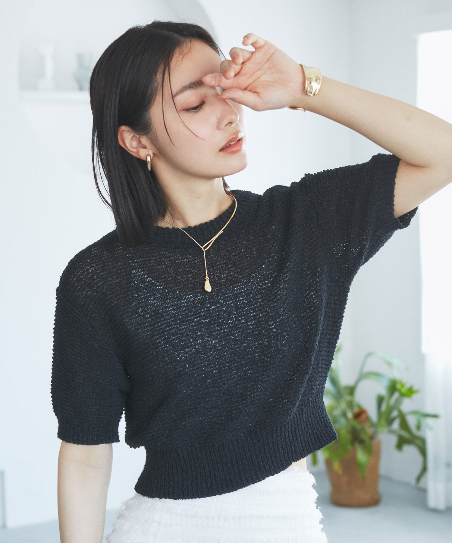 VIS「コンパクトシアーニットプルオーバー」|ニット・セーター|