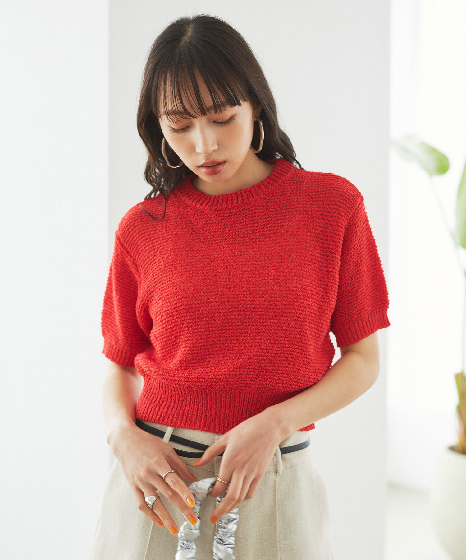 VIS「コンパクトシアーニットプルオーバー」|ニット・セーター|