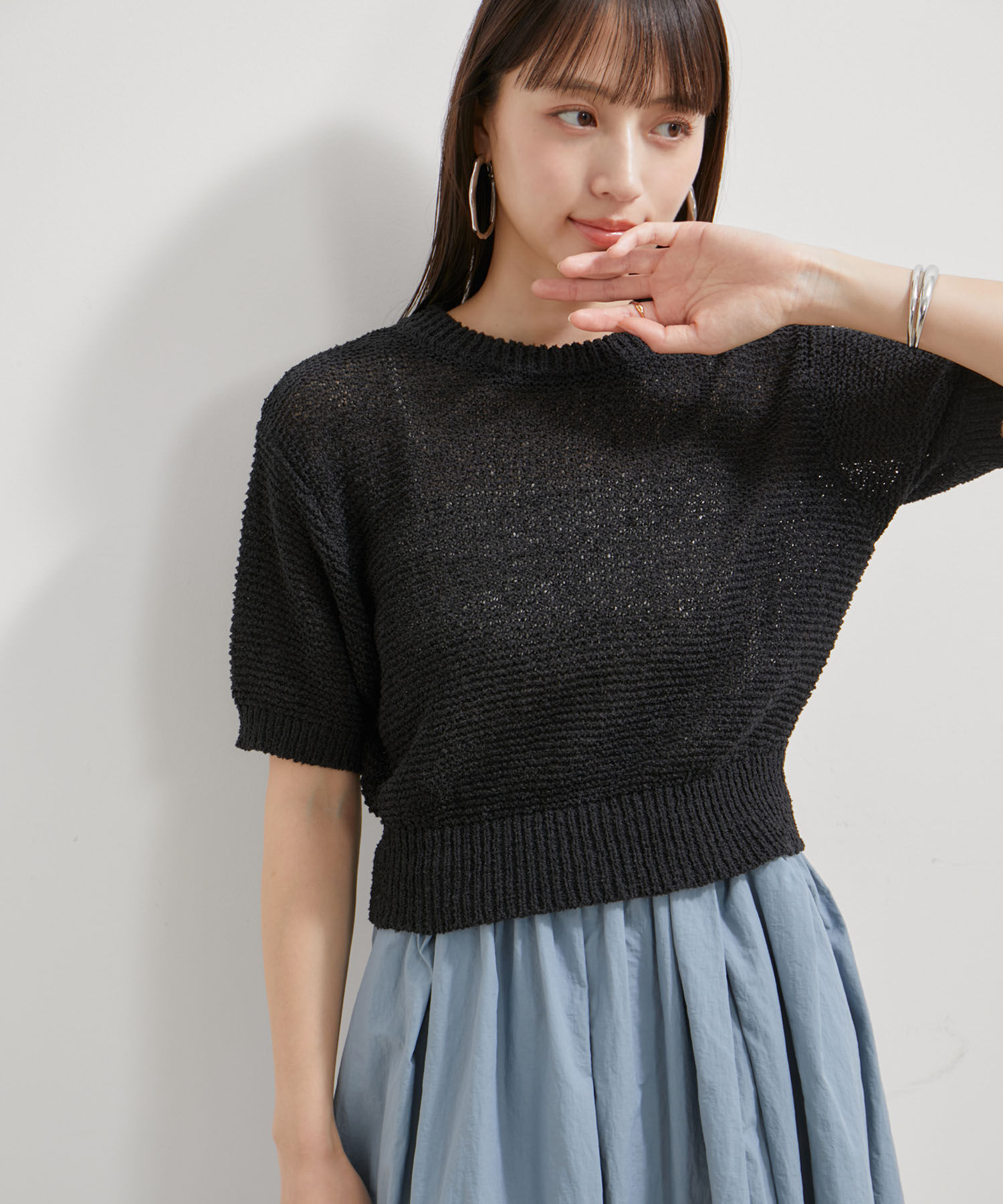 VIS「コンパクトシアーニットプルオーバー」|ニット・セーター|