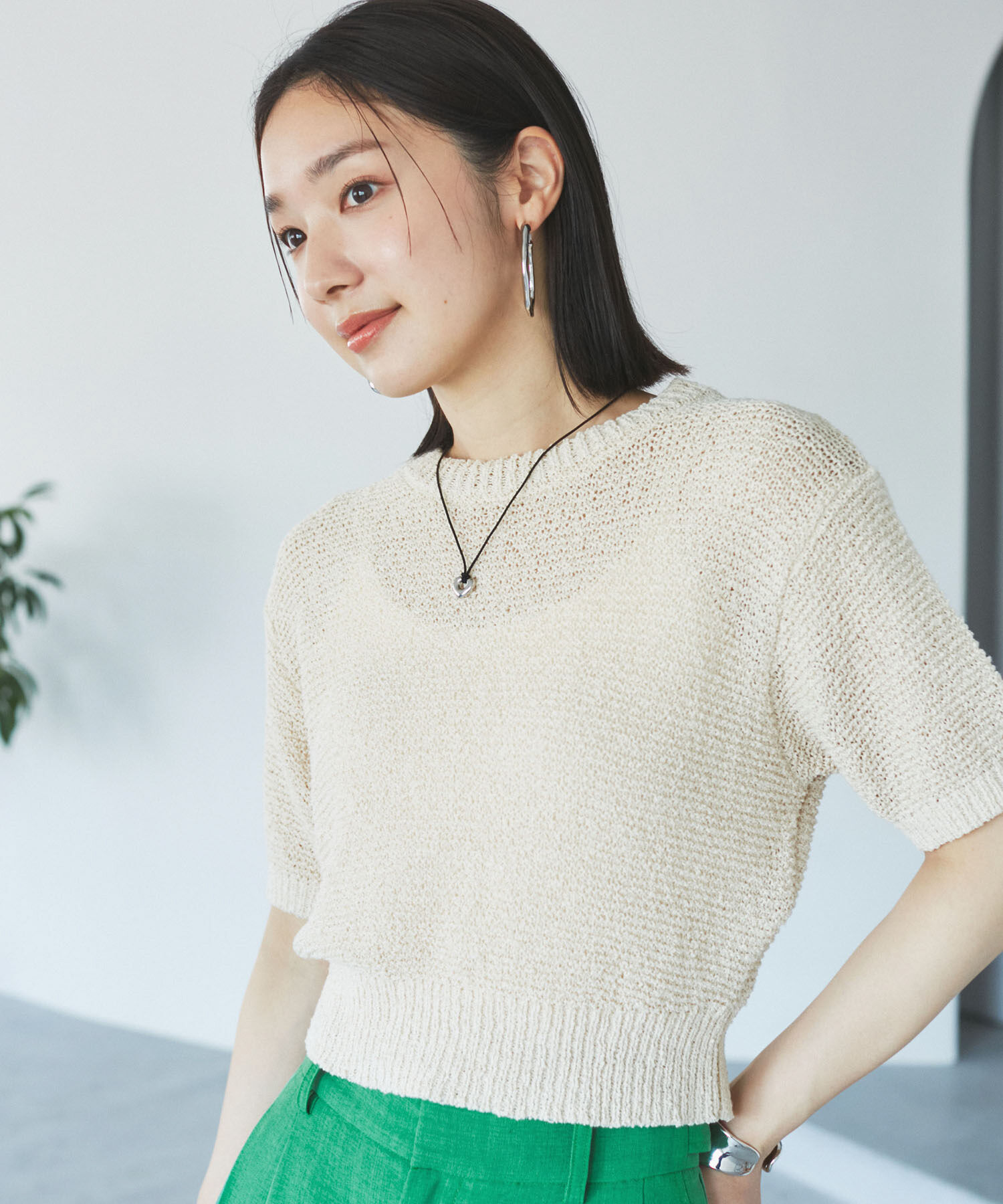 VIS「コンパクトシアーニットプルオーバー」|ニット・セーター|