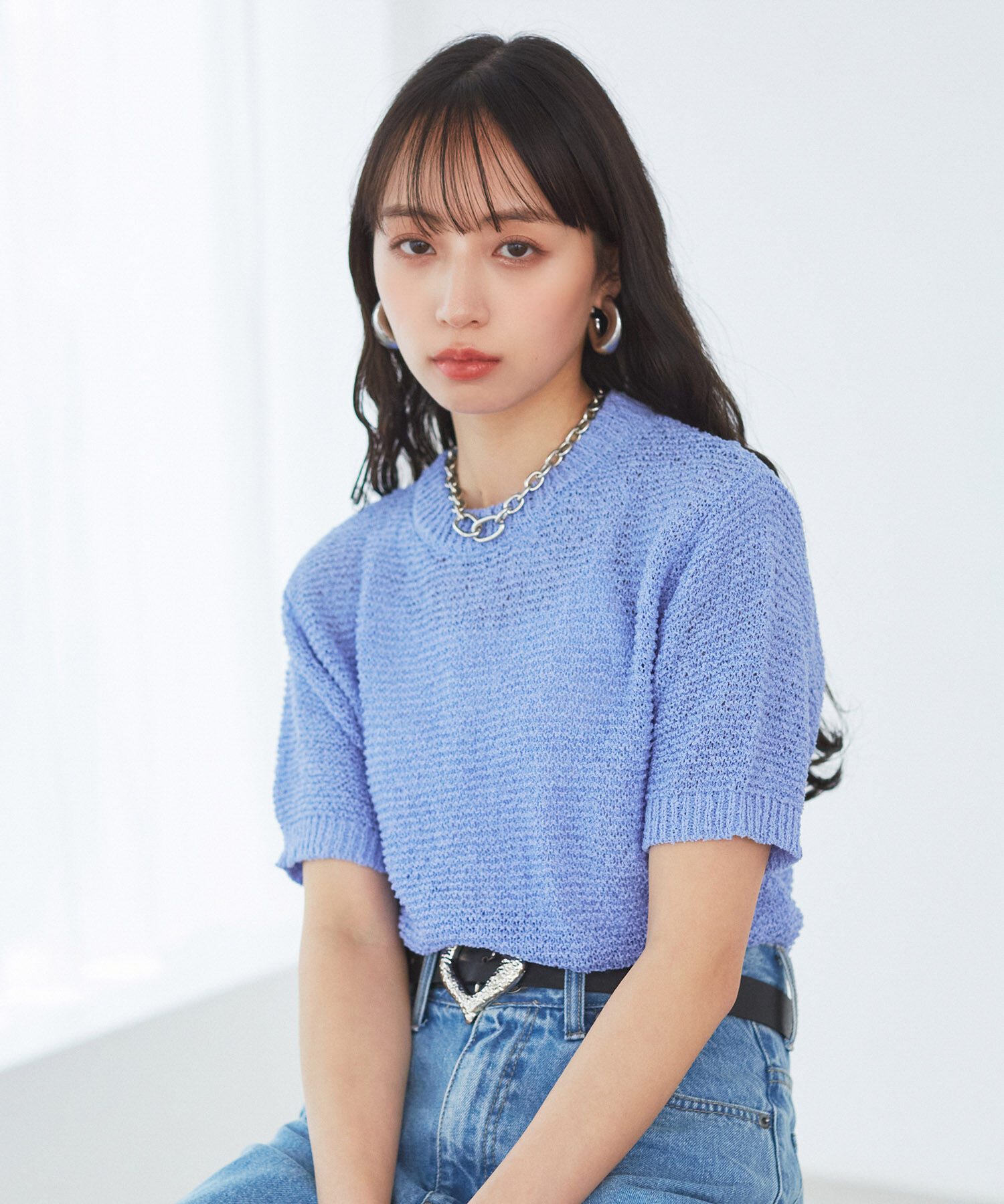 VIS「コンパクトシアーニットプルオーバー」|ニット・セーター|