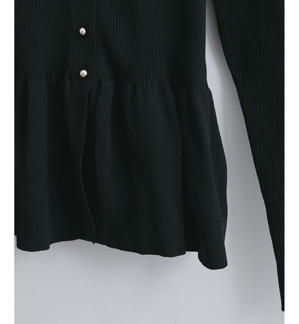 VIS「【前後2WAY】ペプラムカーディガン【アンチピリング/洗える】」|カーディガン|