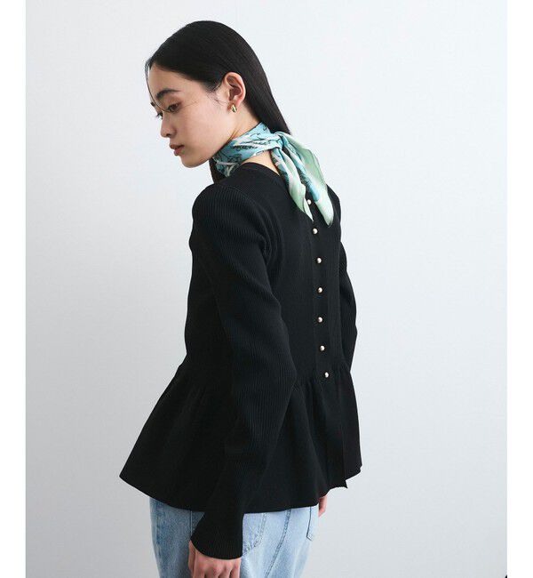 VIS「【前後2WAY】ペプラムカーディガン【アンチピリング/洗える】」|カーディガン|