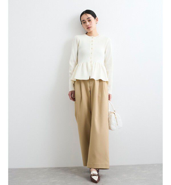 VIS「【前後2WAY】ペプラムカーディガン【アンチピリング/洗える】」|カーディガン|