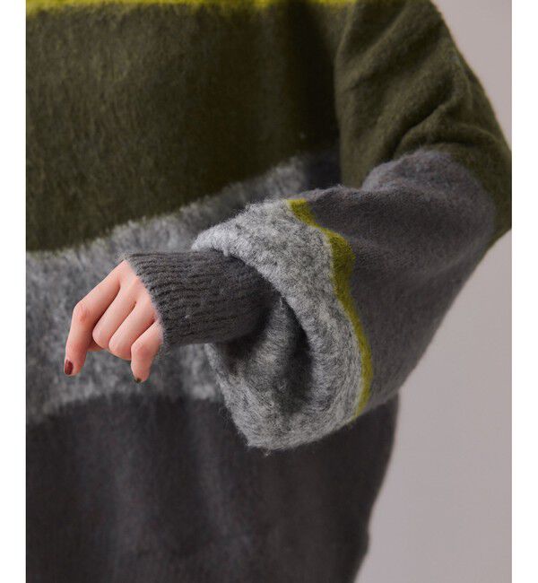 VIS「【WEB限定】グラデーションインターシャ起毛ニット」|ニット・セーター|