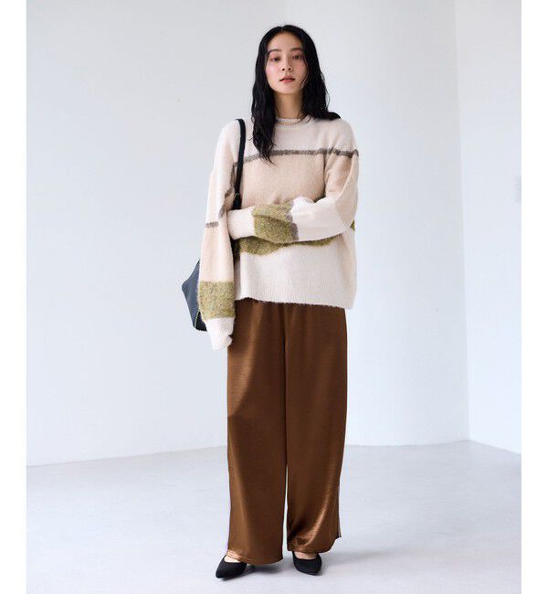 VIS「【WEB限定】グラデーションインターシャ起毛ニット」|ニット・セーター|