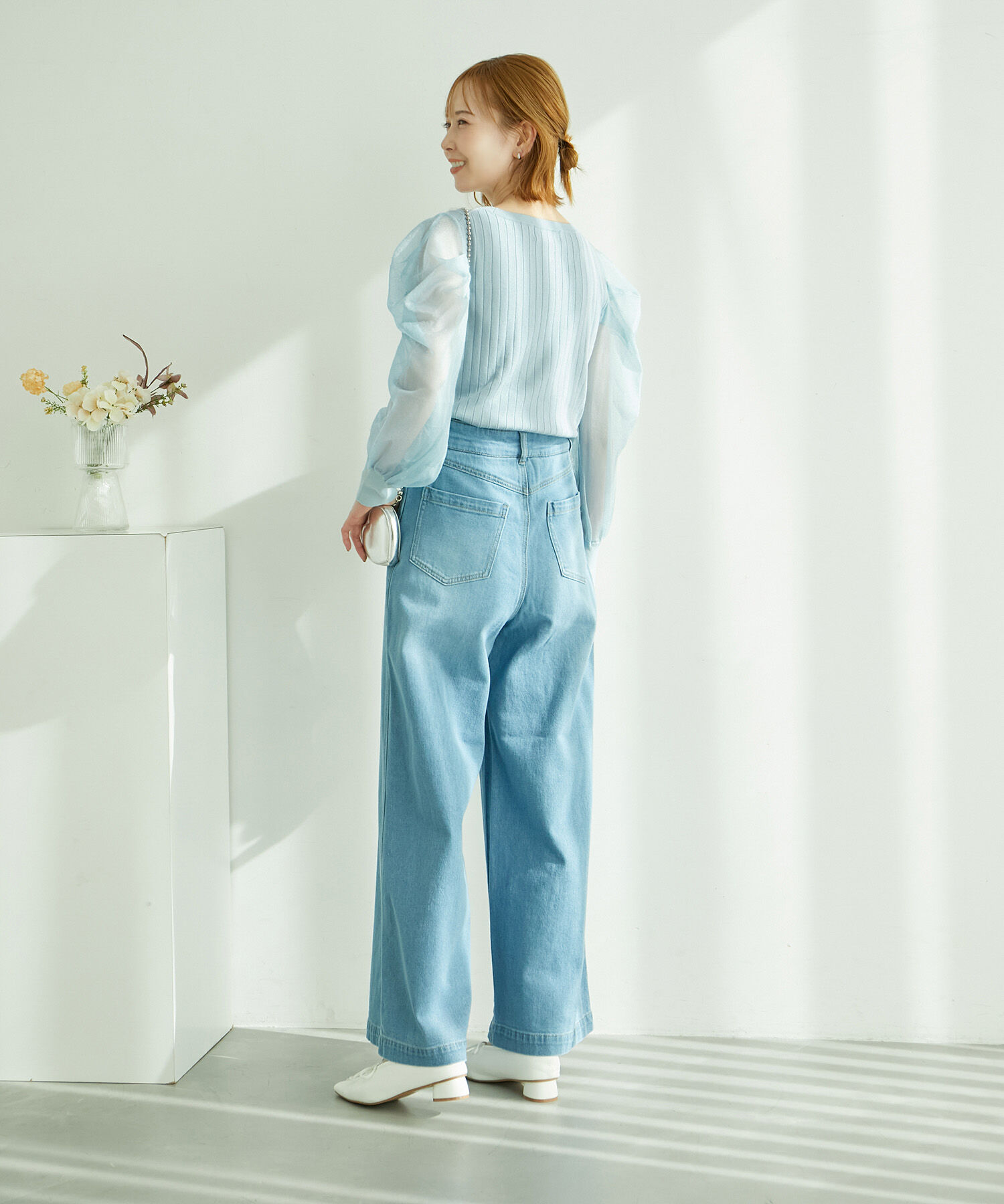 Rope&rsquo;Picnic「袖シアーニットプルオーバー」|ニット・セーター|