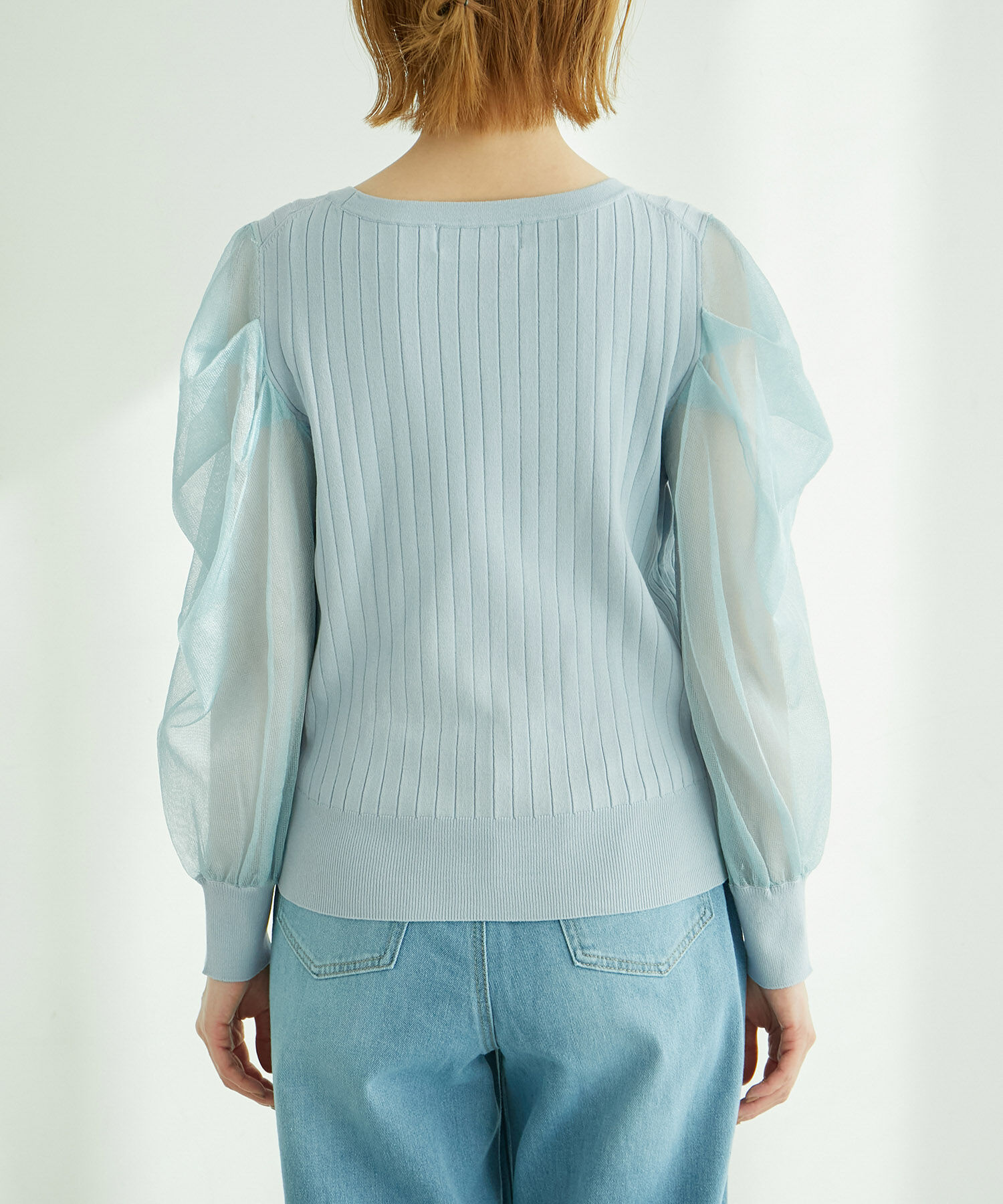 Rope&rsquo;Picnic「袖シアーニットプルオーバー」|ニット・セーター|