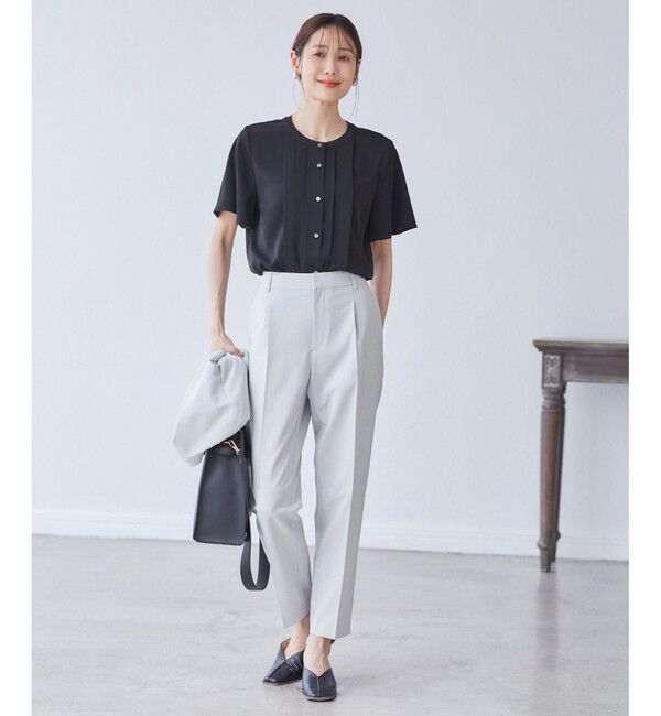 Rope&rsquo;Picnic「【UV対応】【リネンライク・シリーズ】テーパードパンツ/通勤・セットアップ対応」|チノ|