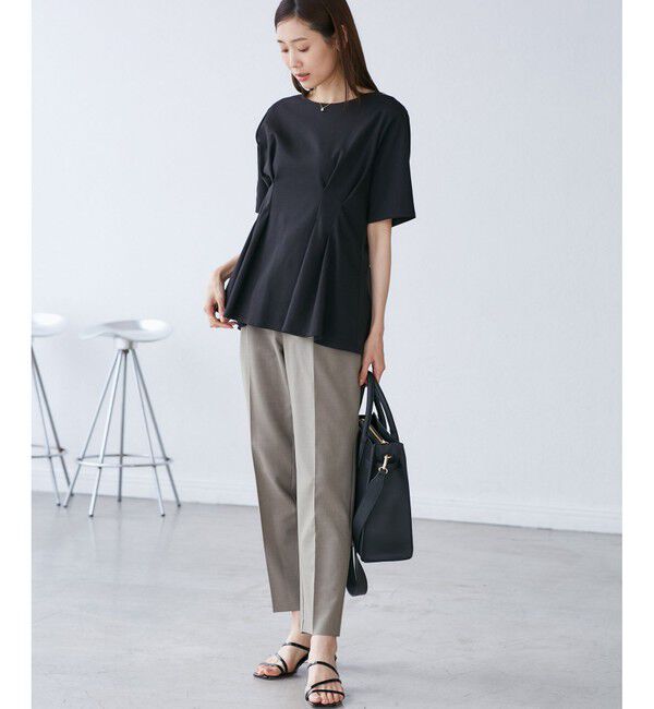 Rope&rsquo;Picnic「【UV対応】【リネンライク・シリーズ】テーパードパンツ/通勤・セットアップ対応」|チノ|