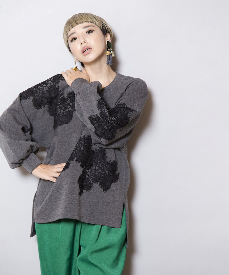  「レースモチーフプルオーバー」|Tシャツ・カットソー|