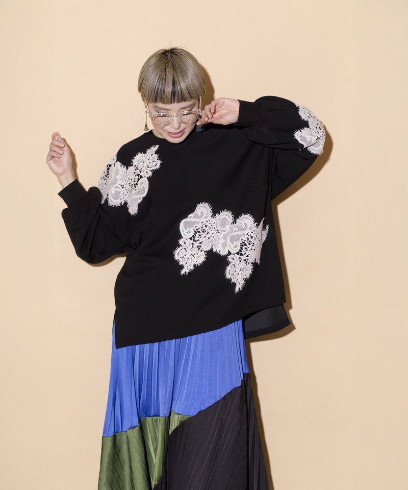  「レースモチーフプルオーバー」|Tシャツ・カットソー|