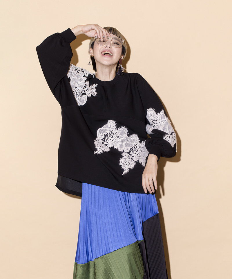  「レースモチーフプルオーバー」|Tシャツ・カットソー|
