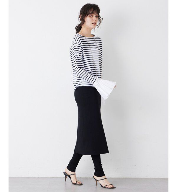 THE PAUSE「【THE PAUSE】フレアカフスボーダープルオーバー」|Tシャツ・カットソー|