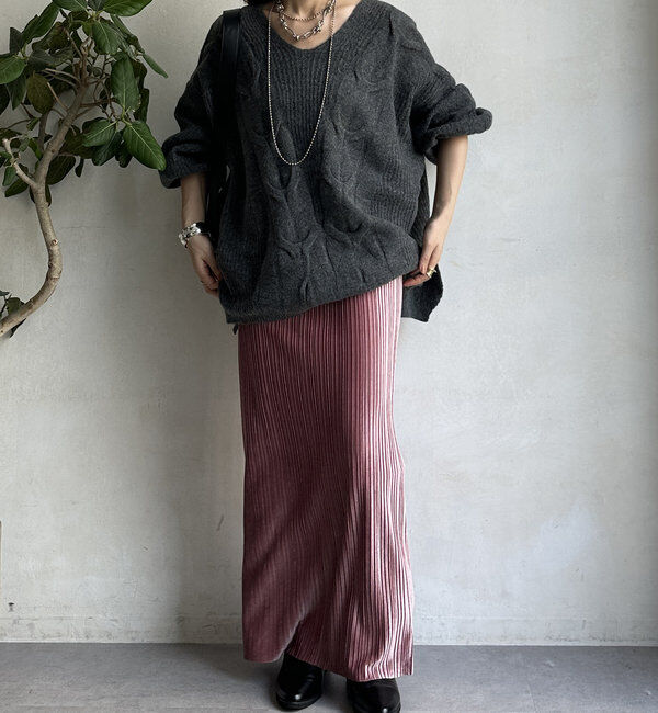  「【WEB限定】ベロアプリーツスカート」|スカート|