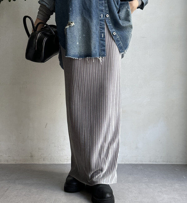  「【WEB限定】ベロアプリーツスカート」|スカート|