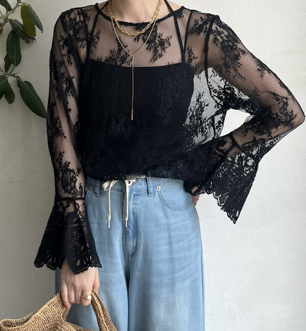  「レースフレアブラウス」|シャツ・ブラウス|