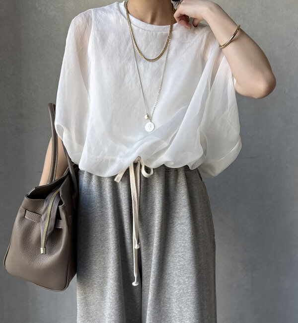  「【新色追加/WEB限定】オーガンジーレイヤードバルーントップス」|シャツ・ブラウス|