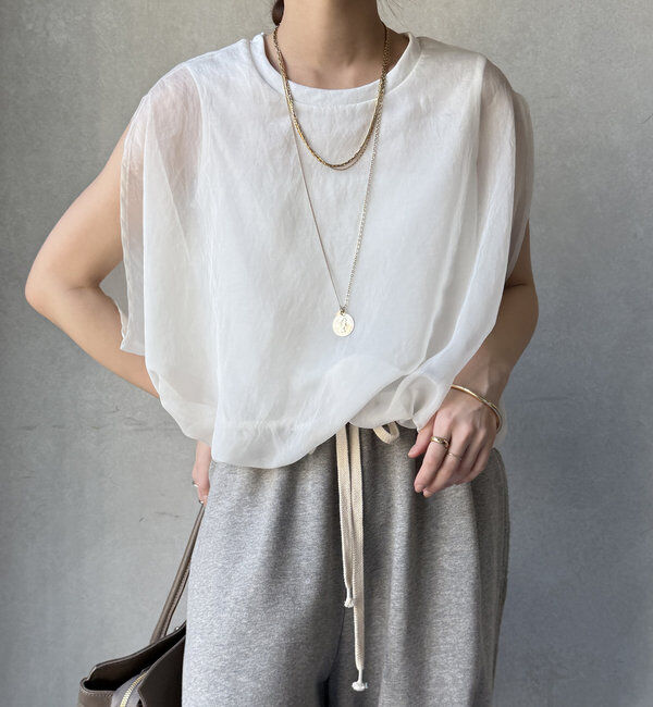  「【新色追加/WEB限定】オーガンジーレイヤードバルーントップス」|シャツ・ブラウス|