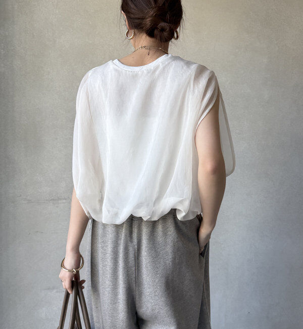  「【新色追加/WEB限定】オーガンジーレイヤードバルーントップス」|シャツ・ブラウス|