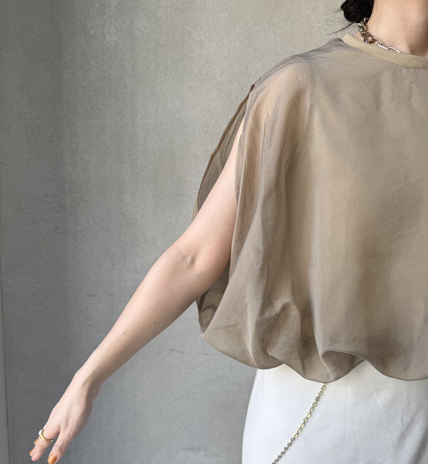  「【新色追加/WEB限定】オーガンジーレイヤードバルーントップス」|シャツ・ブラウス|