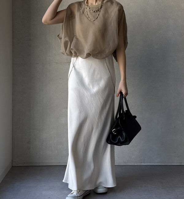  「【新色追加/WEB限定】オーガンジーレイヤードバルーントップス」|シャツ・ブラウス|