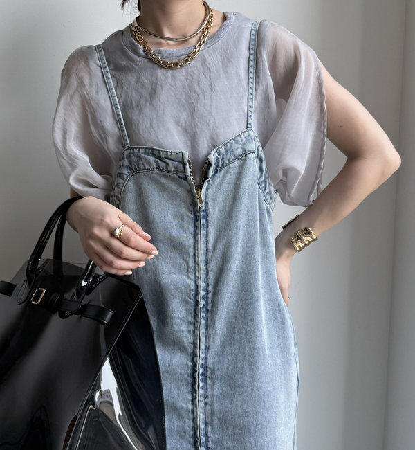  「【新色追加/WEB限定】オーガンジーレイヤードバルーントップス」|シャツ・ブラウス|