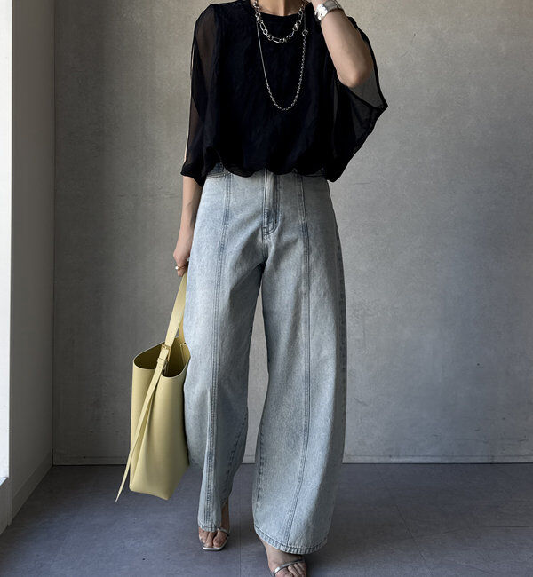  「【新色追加/WEB限定】オーガンジーレイヤードバルーントップス」|シャツ・ブラウス|