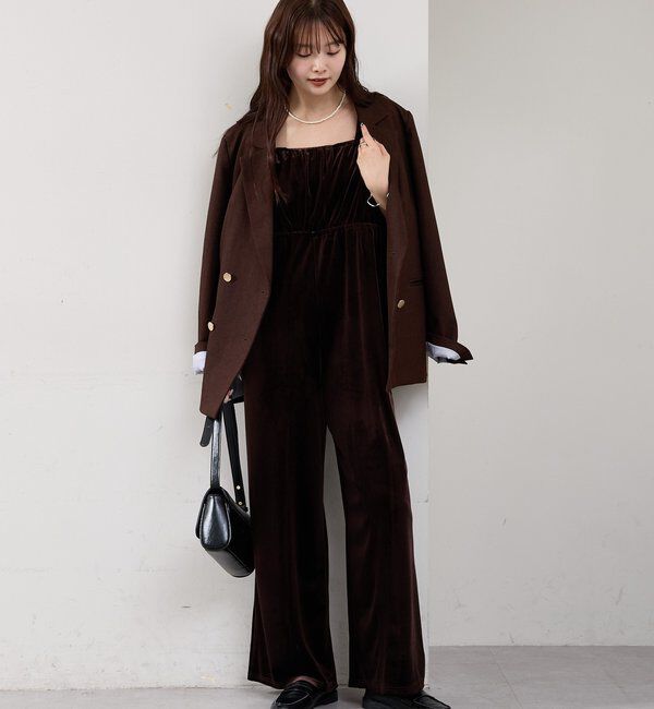  「ベロアフリルオールインワン」|オールインワン|