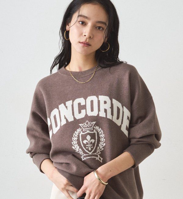  「ジャガードロゴニット」|ニット・セーター|モカ