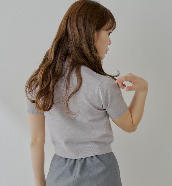  「アーガイル半袖チビニット」|ニット・セーター|