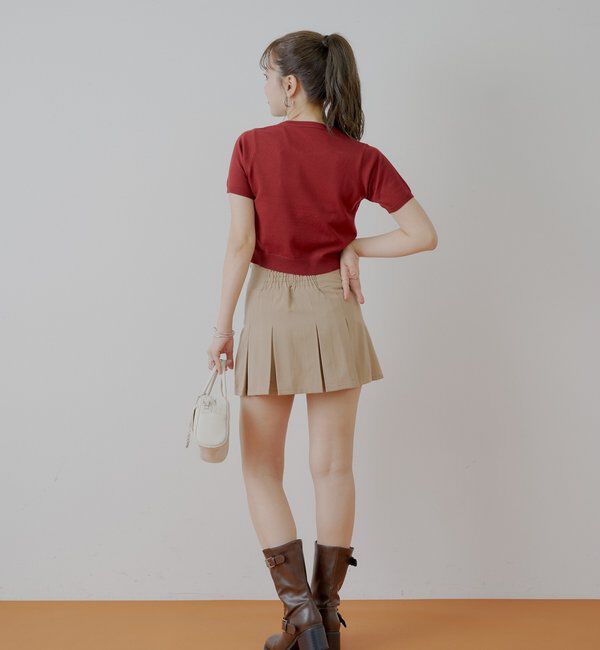  「アーガイル半袖チビニット」|ニット・セーター|