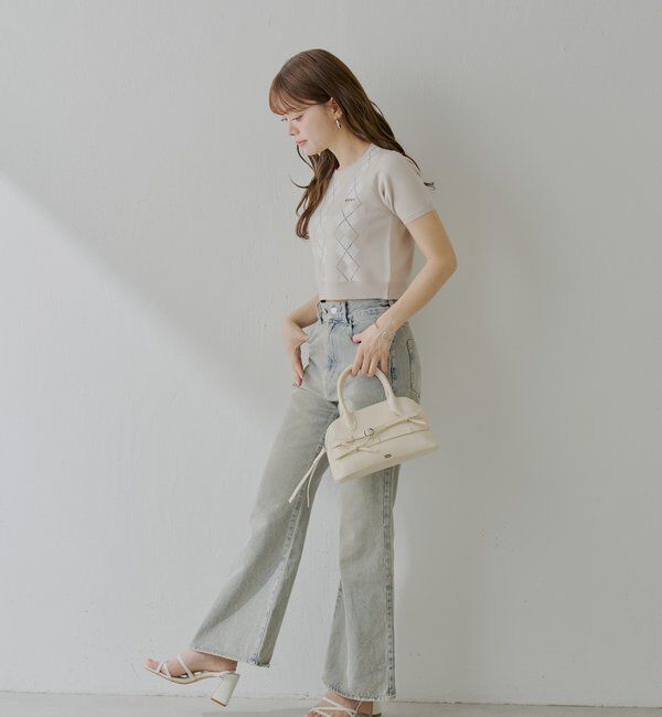  「アーガイル半袖チビニット」|ニット・セーター|