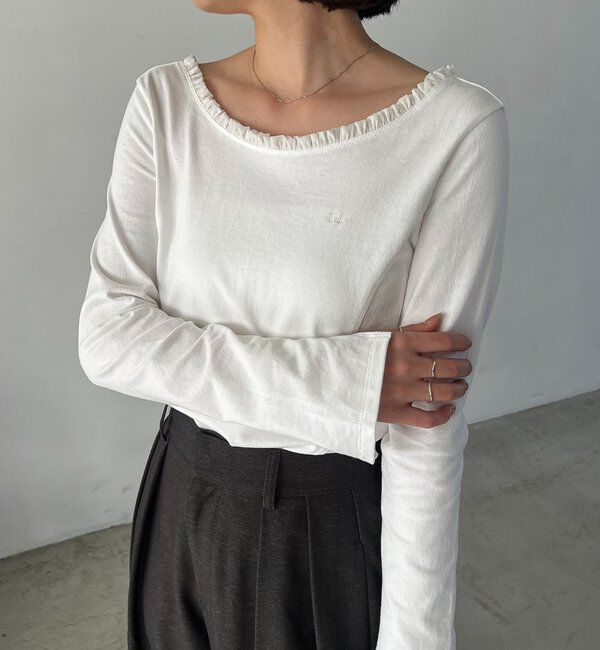  「〈C.L〉フリル襟ボートネックTシャツ」|Tシャツ・カットソー|