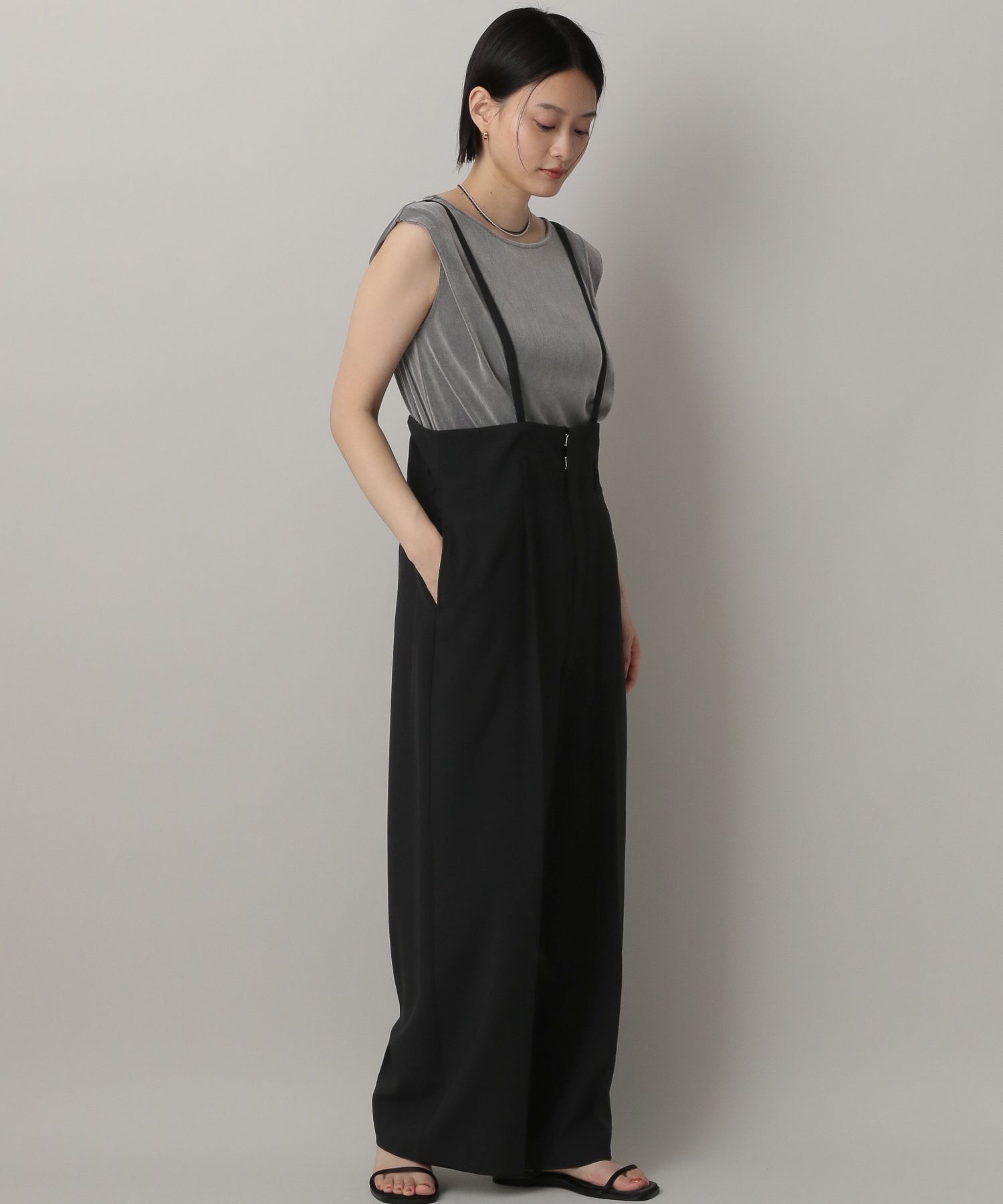 A part by 「サスツキストレートパンツ」|スラックス|ブラック