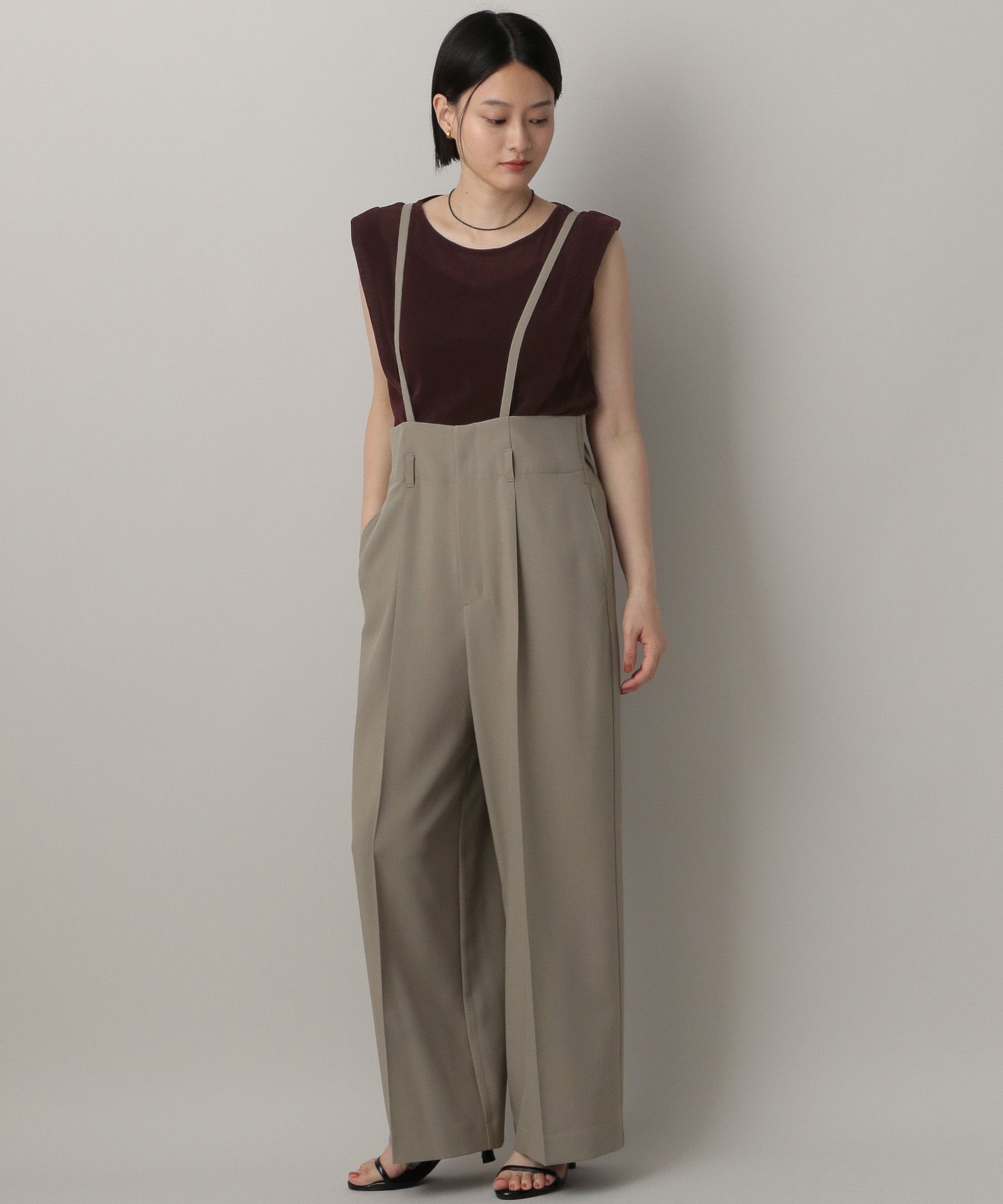 A part by 「サスツキストレートパンツ」|スラックス|グレー