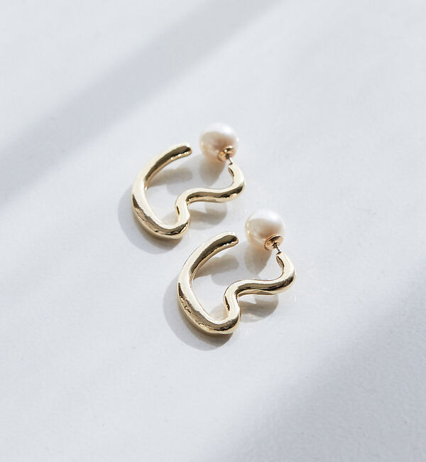 collex「【dignif】【金属アレルギー対応】パールキャッチウェーブ2WAYピアス」|ピアス|