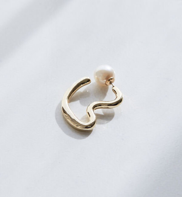 collex「【dignif】【金属アレルギー対応】パールキャッチウェーブ2WAYピアス」|ピアス|