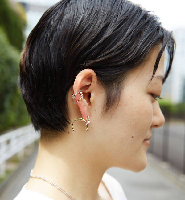 Rouge vif「【sauvage peau】パールピアス＆イヤカフ 3Pセット」|ピアス|
