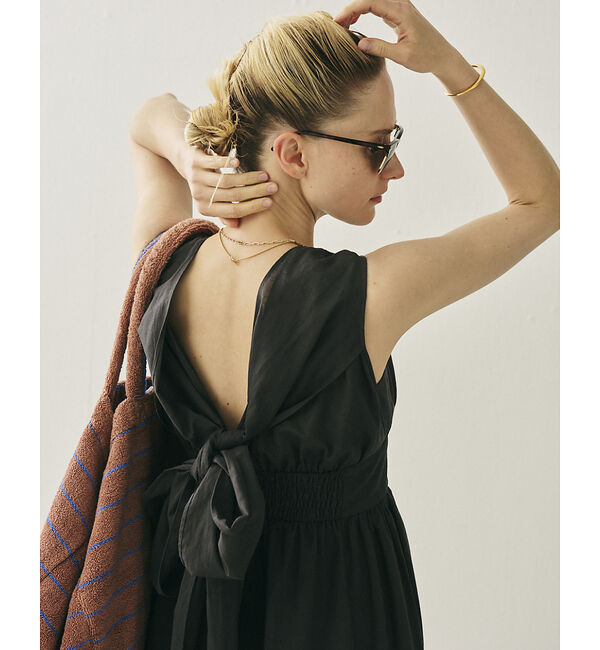 Rouge vif「麻混3WAYウエストリボンワンピース」|ワンピース|