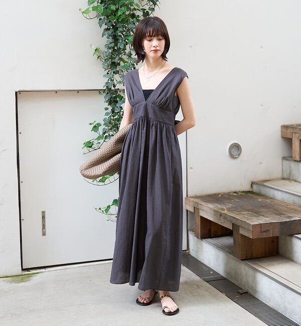 Rouge vif「麻混3WAYウエストリボンワンピース」|ワンピース|