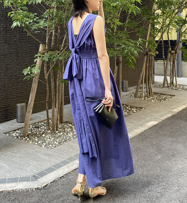 Rouge vif「麻混3WAYウエストリボンワンピース」|ワンピース|