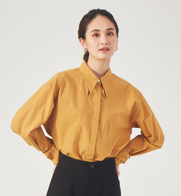 qualite「スリットデザインシャツ」|シャツ・ブラウス|ゴールド