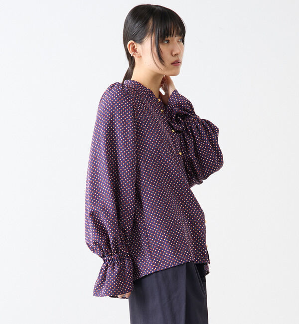 Soffitto「幾何学柄プリントキャンディースリーブブラウス」|シャツ・ブラウス|