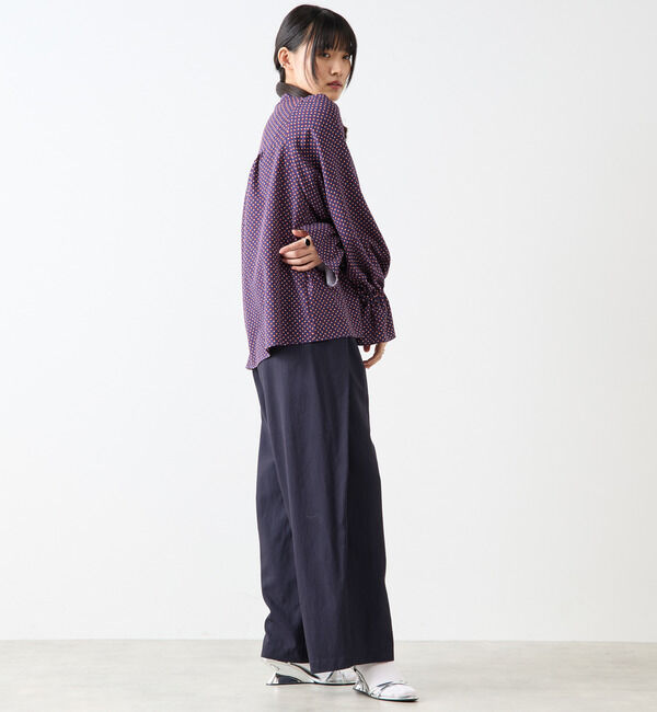 Soffitto「幾何学柄プリントキャンディースリーブブラウス」|シャツ・ブラウス|